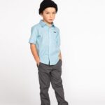 Z0ZR081272 Charcoal Heather Boys Frickin Modern Stretch Chino Pants Volcom Clothing