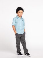 Z0ZR081272 Charcoal Heather Boys Frickin Modern Stretch Chino Pants Volcom Clothing