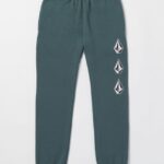 Z0ZR081276 Dark Slate Boys Iconic Stone Fleece Pants Volcom Clothing