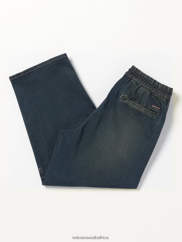 Z0ZR081283 Old Blackboard Boys Freazy Loose Elastic Waist Denim Pants Volcom Clothing - Image 3