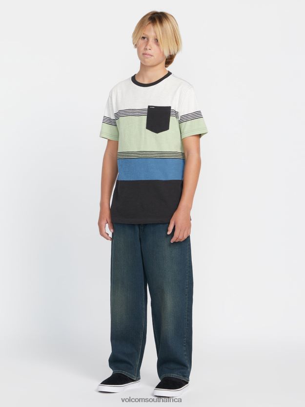 Z0ZR081283 Old Blackboard Boys Freazy Loose Elastic Waist Denim Pants Volcom Clothing - Image 4