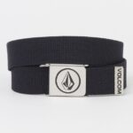Z0ZR081288 Black Boys Circle Web Belt Volcom Accessories