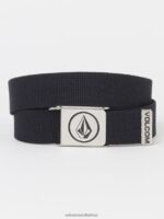 Z0ZR081288 Black Boys Circle Web Belt Volcom Accessories