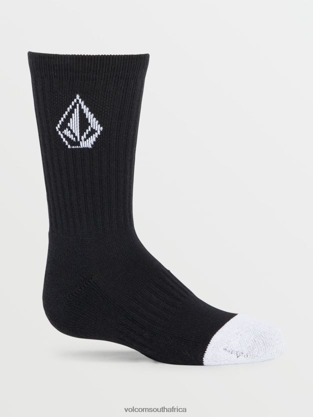 Z0ZR081289 Black Boys Full Stone Socks 3 Pack Volcom Accessories - Image 2