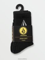 Z0ZR081289 Black Boys Full Stone Socks 3 Pack Volcom Accessories - Image 6