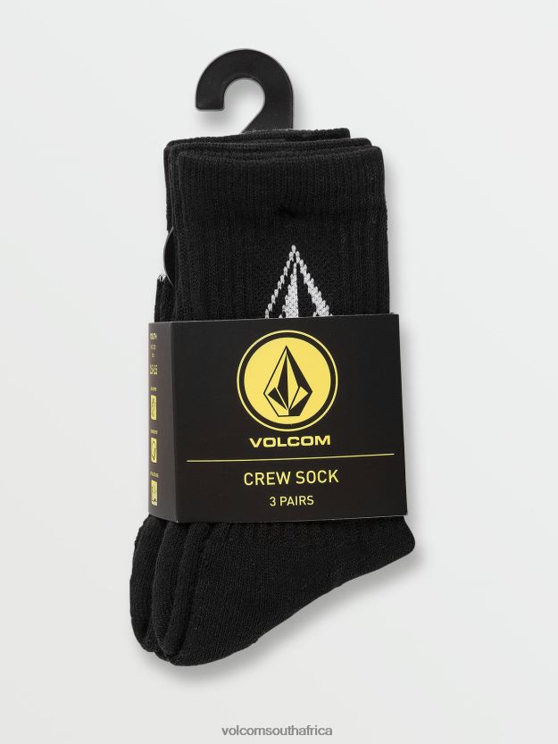 Z0ZR081289 Black Boys Full Stone Socks 3 Pack Volcom Accessories - Image 7