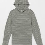 Z0ZR08129 Stealth Men Static Stone Hooded Long Sleeve Shirt Volcom Clothing