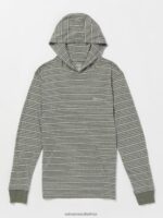 Z0ZR08129 Stealth Men Static Stone Hooded Long Sleeve Shirt Volcom Clothing