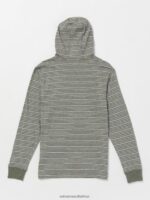 Z0ZR08129 Stealth Men Static Stone Hooded Long Sleeve Shirt Volcom Clothing - Image 3