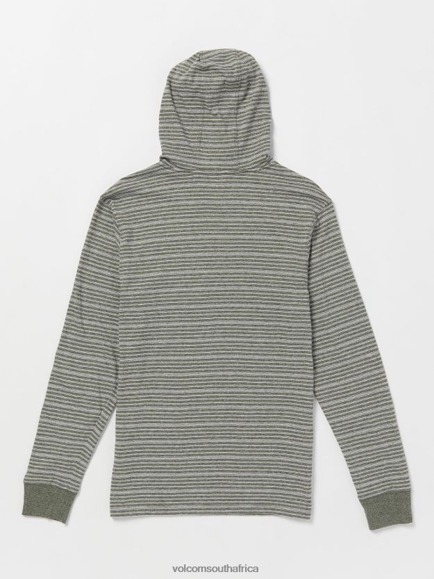 Z0ZR08129 Stealth Men Static Stone Hooded Long Sleeve Shirt Volcom Clothing - Image 3