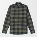 Z0ZR08130 Navy Men Caden Plaid Long Sleeve Shirt Volcom Clothing