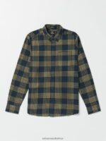 Z0ZR08130 Navy Men Caden Plaid Long Sleeve Shirt Volcom Clothing