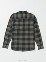 Z0ZR08130 Navy Men Caden Plaid Long Sleeve Shirt Volcom Clothing - Image 3