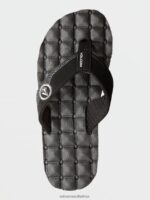 Z0ZR081311 Black White Boys Recliner Sandals Volcom Footwear - Image 2