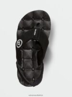 Z0ZR081315 Black White Boys Recliner Sandals Volcom Footwear - Image 2