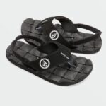 Z0ZR081315 Black White Boys Recliner Sandals Volcom Footwear