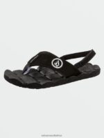 Z0ZR081315 Black White Boys Recliner Sandals Volcom Footwear - Image 9