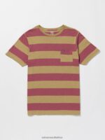 Z0ZR08131 Dark Khaki Men Bolders Crew Short Sleeve Shirt Volcom Clothing