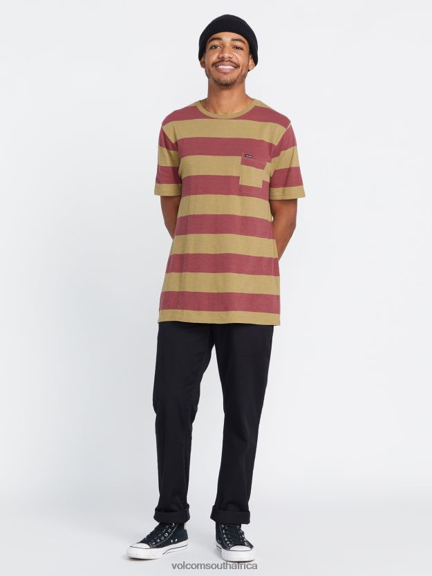 Z0ZR08131 Dark Khaki Men Bolders Crew Short Sleeve Shirt Volcom Clothing - Image 5