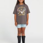 Z0ZR081321 Slate Grey Girls Truly Stoked Boyfriend Tee Volcom Clothing