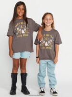 Z0ZR081321 Slate Grey Girls Truly Stoked Boyfriend Tee Volcom Clothing - Image 3