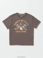 Z0ZR081321 Slate Grey Girls Truly Stoked Boyfriend Tee Volcom Clothing - Image 5
