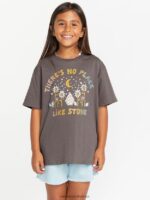 Z0ZR081321 Slate Grey Girls Truly Stoked Boyfriend Tee Volcom Clothing - Image 9