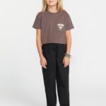 Z0ZR081323 Slate Grey Girls Pocket Dial Tee Volcom Clothing