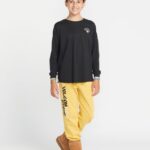 Z0ZR081327 Black Girls Werkin Doubles Long Sleeve Tee Volcom Clothing