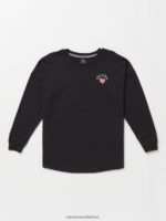 Z0ZR081327 Black Girls Werkin Doubles Long Sleeve Tee Volcom Clothing - Image 3