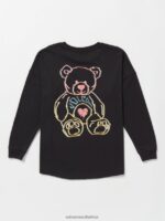 Z0ZR081327 Black Girls Werkin Doubles Long Sleeve Tee Volcom Clothing - Image 4