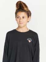 Z0ZR081327 Black Girls Werkin Doubles Long Sleeve Tee Volcom Clothing - Image 7