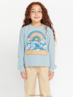 Z0ZR081328 Smokey Blue Girls Thermality Long Sleeve Tee Volcom Clothing - Image 4