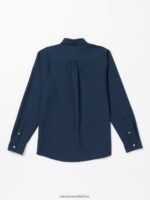 Z0ZR08132 Navy Men Veeco Oxford Long Sleeve Shirt Volcom Clothing - Image 2