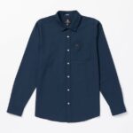 Z0ZR08132 Navy Men Veeco Oxford Long Sleeve Shirt Volcom Clothing