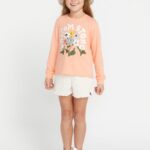 Z0ZR081330 Coral Girls Made From Stoke Long Sleeve Tee Volcom Clothing