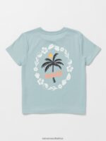 Z0ZR081332 Smokey Blue Girls Last Party Tee Volcom Clothing - Image 4