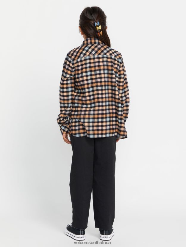 Z0ZR081333 Winter Orchid Girls Getting Rad Plaid Long Sleeve Shirt Volcom Clothing - Image 2