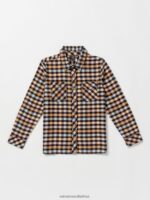 Z0ZR081333 Winter Orchid Girls Getting Rad Plaid Long Sleeve Shirt Volcom Clothing - Image 6
