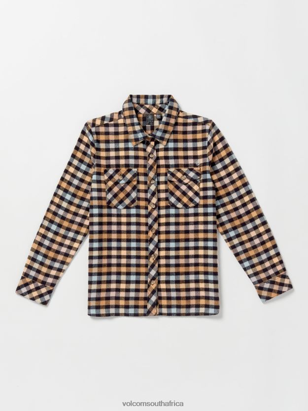 Z0ZR081333 Winter Orchid Girls Getting Rad Plaid Long Sleeve Shirt Volcom Clothing - Image 7