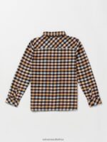 Z0ZR081333 Winter Orchid Girls Getting Rad Plaid Long Sleeve Shirt Volcom Clothing - Image 9
