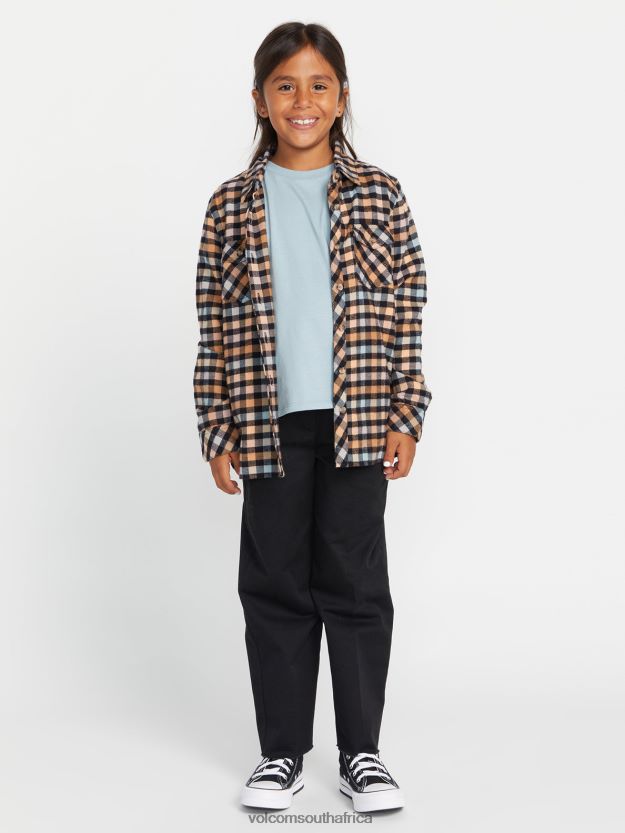 Z0ZR081333 Winter Orchid Girls Getting Rad Plaid Long Sleeve Shirt Volcom Clothing - Image 1