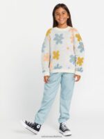 Z0ZR081337 Star White Girls Daizy Wheel Sweater Volcom Clothing
