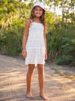 Z0ZR081342 Star White Girls Stickerbook Dress Volcom Clothing