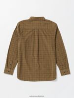 Z0ZR08134 Dark Khaki Men Zander Long Sleeve Shirt Volcom Clothing - Image 3