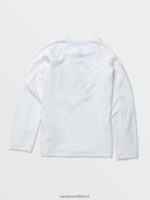 Z0ZR081353 White Kids Lido Solid Long Sleeve Shirt Volcom Surf - Image 2