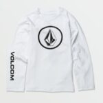 Z0ZR081353 White Kids Lido Solid Long Sleeve Shirt Volcom Surf