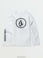 Z0ZR081353 White Kids Lido Solid Long Sleeve Shirt Volcom Surf