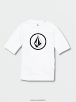 Z0ZR081357 White Kids Lido Solid Short Sleeve Shirt Volcom Surf