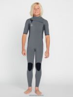 Z0ZR081368 Charcoal Boys Modulator 2mm Chest Zip Short Sleeve Fullsuit Volcom Clothing - Image 5